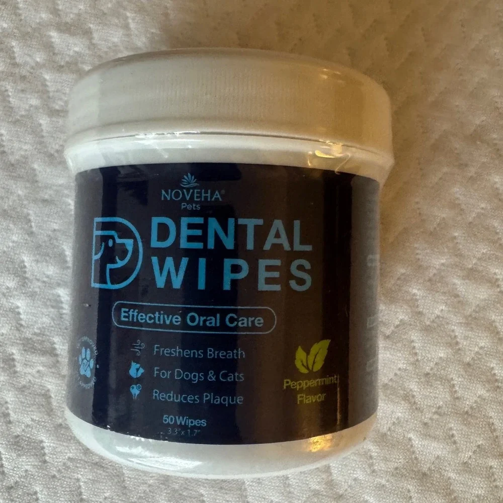 NEW SEALED NOVEHA Pets Dental Wipes 50 Wipes Exp. 5/8/27